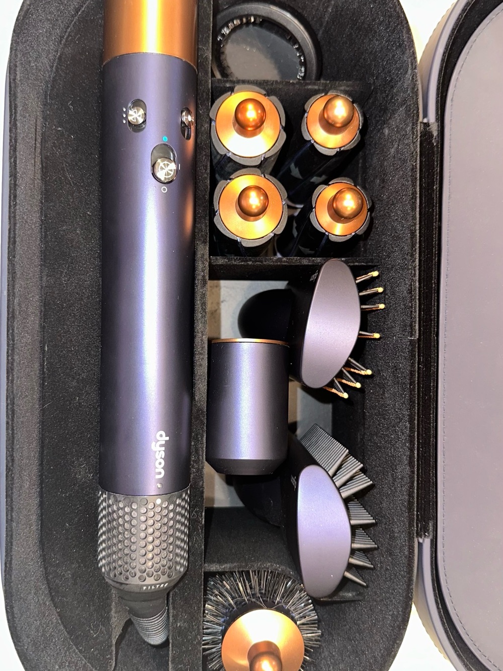 Limited Dyson Navy and Rose Gold Airwrap Hair Styler COMPLETE SET w Attachments